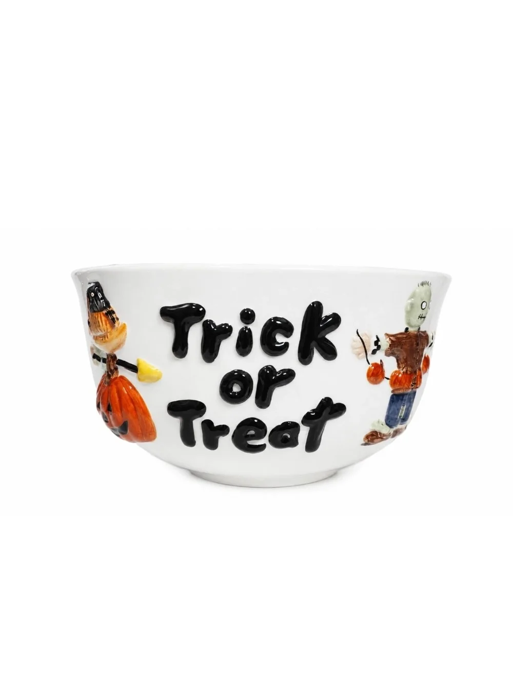 Oneida Kitchen Halloween Candy Bowl Trick Or Treat Debbie Mumm RARE Like New